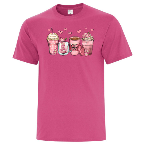 3-14 MOTHERS DAY FLORAL COFFEE CUPS   T-shirt adulte